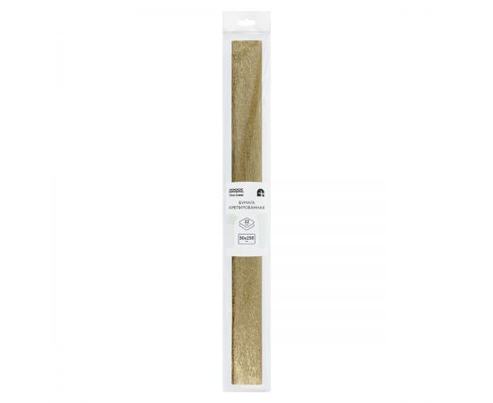 Бумага крепированная ТРИ СОВЫ, 50*250см, 22г/м2, золотая, в рулоне, пакет с европодвесом CR_44009