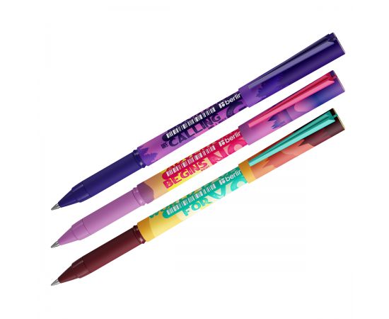 Ручка шариковая Berlingo "Scenic" синяя, 0,7мм, грип, рисунок на корпусе, soft-touch, ассорти Cbp_07S16