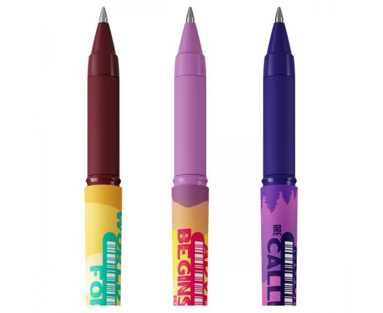 Ручка шариковая Berlingo "Scenic" синяя, 0,7мм, грип, рисунок на корпусе, soft-touch, ассорти Cbp_07S16