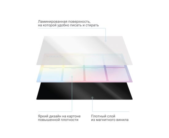 Магнитный планер на неделю MESHU А4, "Gradient", с маркером MS_47323