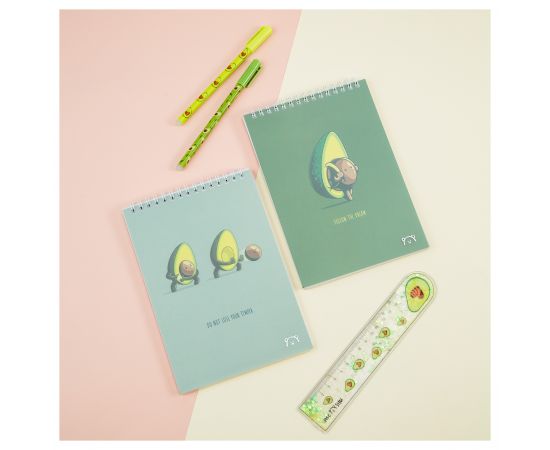 Блокнот А5 60л. на гребне MESHU "Avocadreams", пластиковая обложка MS_48667