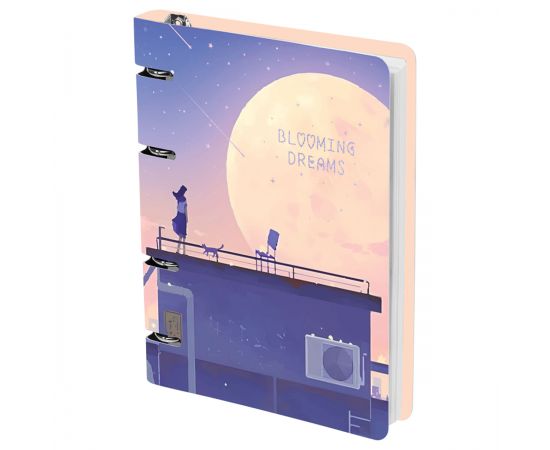 Тетрадь на кольцах А5, 100л., MESHU "Blooming dreams", картон, матовая ламинация, тиснение фольгой MS_50668