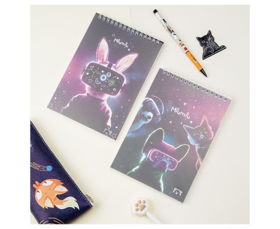 Блокнот А5 60л. на гребне MESHU "Miumiu", пластиковая обложка MS_52337