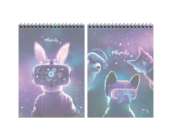 Блокнот А5 60л. на гребне MESHU "Miumiu", пластиковая обложка MS_52337