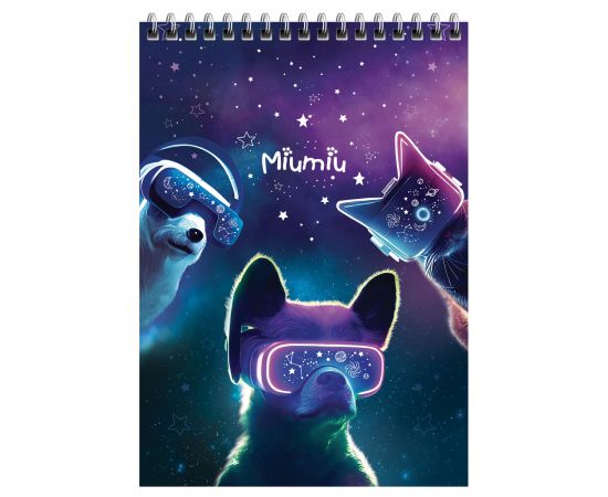 Блокнот А5 60л. на гребне MESHU "Miumiu", пластиковая обложка MS_52337