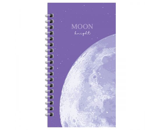 Записная книжка 95*175мм 96л. на гребне MESHU "Moon light", матовая ламинация, твердая обложка, выборочный УФ-лак MS_52915