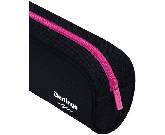 Пенал-косметичка 1 отделение, 220*75*55 Berlingo "Pink zip", полиэстер PM09155