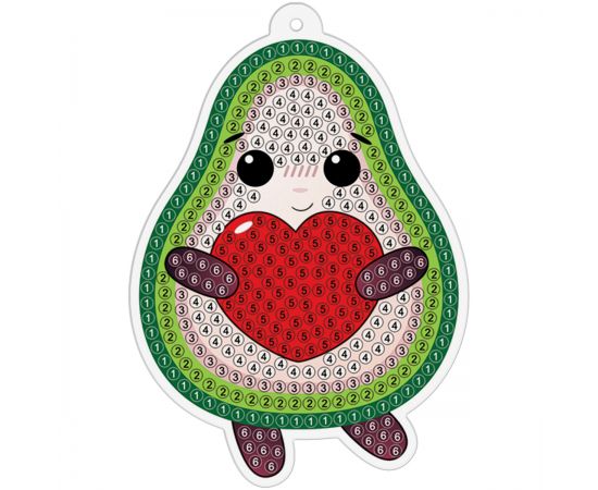 Алмазная мозаика, брелок ТРИ СОВЫ "Авокадо", картонный конверт АМБ_48248