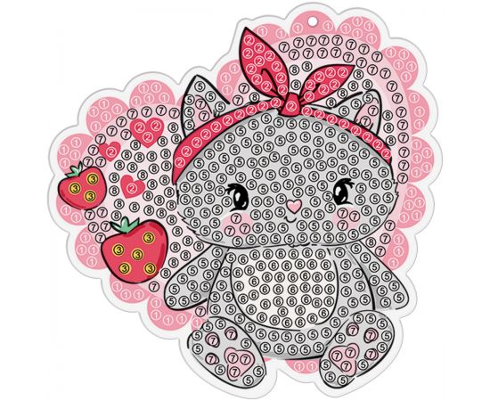 Алмазная мозаика, брелок ТРИ СОВЫ "Клубничка", картонный конверт АМБ_48250