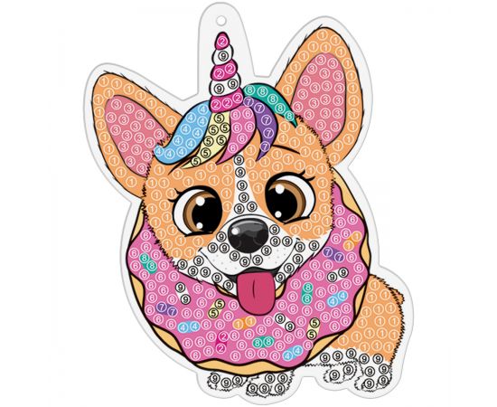 Алмазная мозаика, брелок ТРИ СОВЫ "Корги", картонный конверт АМБ_48252