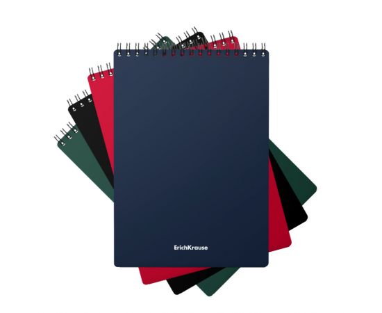 Блокнот с пластиковой обложкой на спирали ErichKrause® Classic, ассорти, А5, 60 листов, клетка 060525254-49675