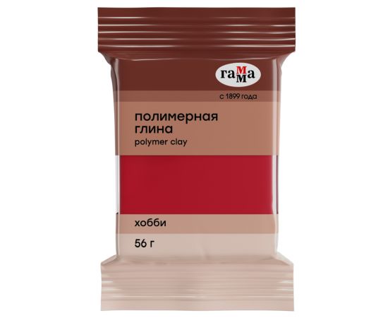 Полимерная глина Гамма "Хобби", яркий красный, 56г 1463