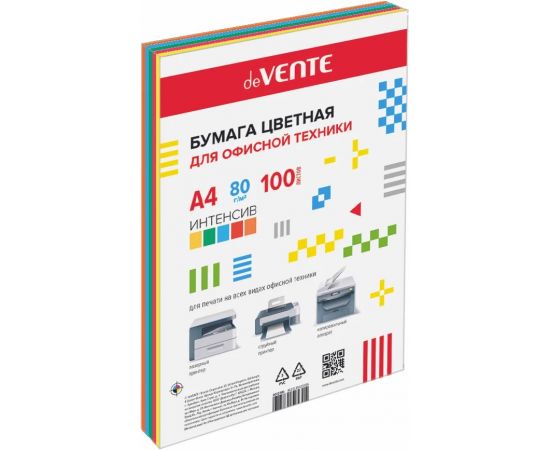 Бумага deVENTE A4 80 г/м2 ассорти интенсив 100 л/20 2072411