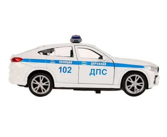 Машина металл BMW X6 ПОЛИЦИЯ длина 12 см, двери, багаж, инерц, белый, 335441 335441