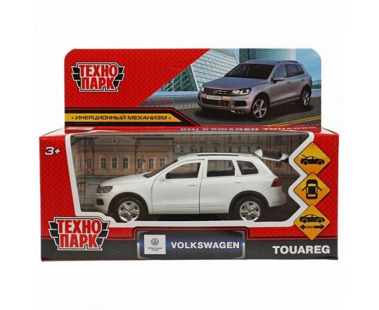 Машина металл VOLKSWAGEN TOUAREG 12 см, двери, багаж, инерц, белый, 355818 355818