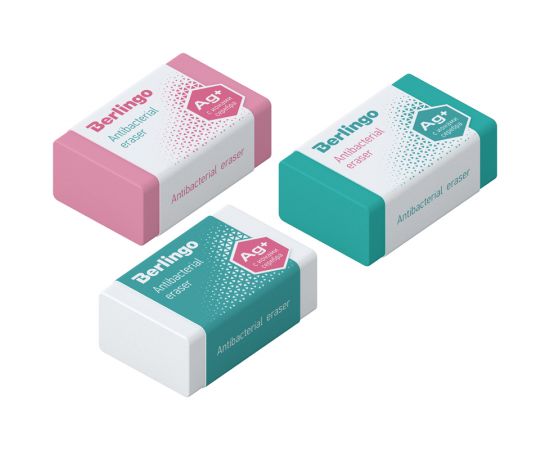 Ластик Berlingo "Antibacterial", прямоугольный, 42*26*17мм BLc_00640