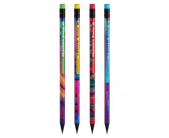 Карандаш ч/г Berlingo "Glitch" HB, круглый, заточен., ассорти BP00S14