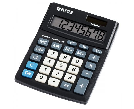 Калькулятор настольный Eleven Business Line CMB801-BK, 8 разрядов, двойное питание, 102*137*31мм, черный CMB801-BK