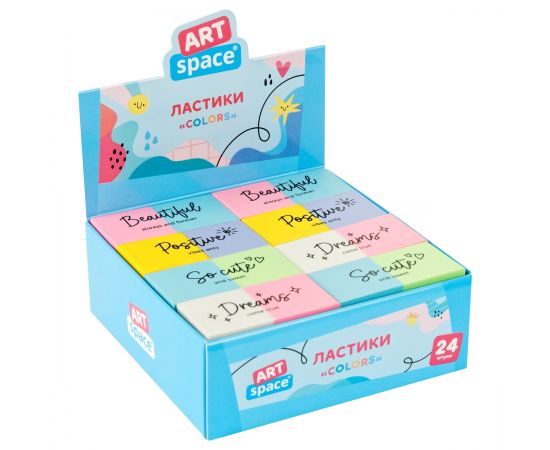 Ластик ArtSpace "Colors", прямоугольный, 44*22*11мм ER_44733