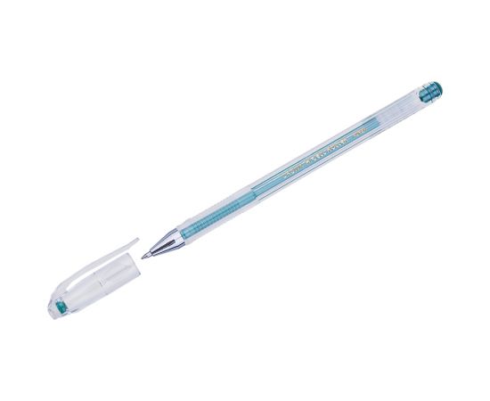 Ручка гелевая Crown "Hi-Jell Metallic" зеленая металлик, 0,7мм HJR-500GSM