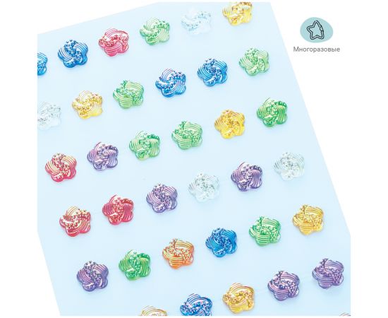 Наклейки акриловые MESHU "Bright crystal", 25*10см, стразы, 66 наклеек, инд. уп., европодвес MS_36656