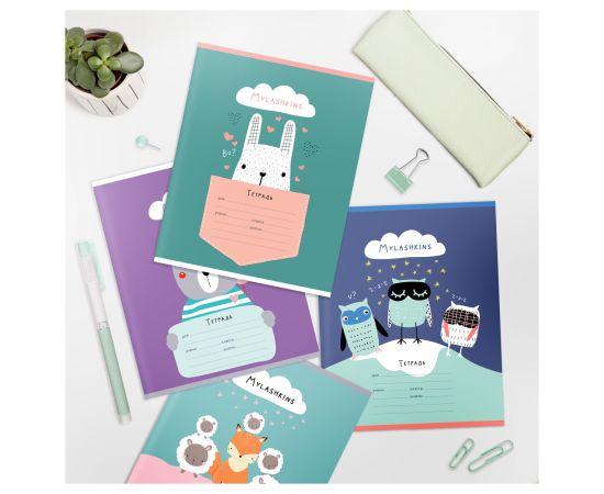 Тетрадь 12л., линия MESHU "Сute animals" MS_50153/1