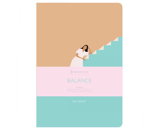 Тетрадь 40л., А5, точка на сшивке Greenwich Line "Balance", матовая ламинация, тон. блок 80г/м2 NS40A5-43976