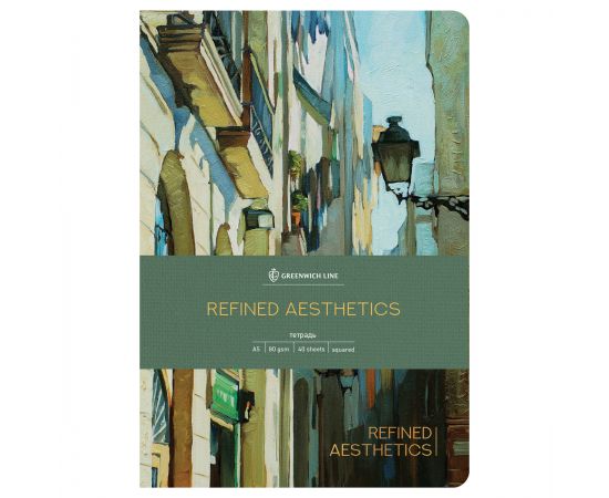 Тетрадь 40л., А5, точка на сшивке Greenwich Line "Refined aesthetic", матовая ламинация, тон. блок 80г/м2 NS40A5-43980