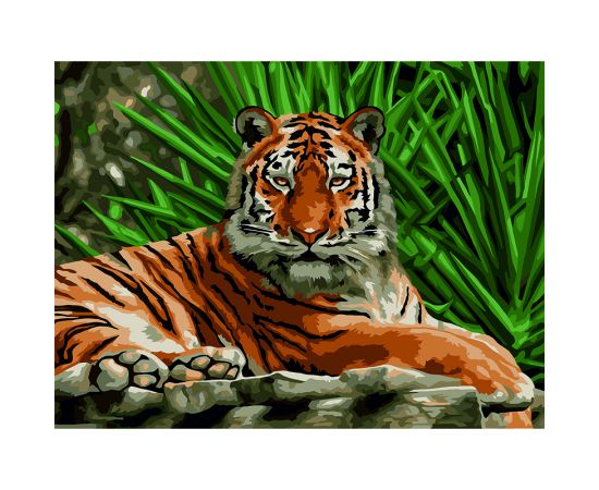 Картина по номерам на картоне ТРИ СОВЫ "Тигр", 30*40, с акриловыми красками и кистями КК_44027