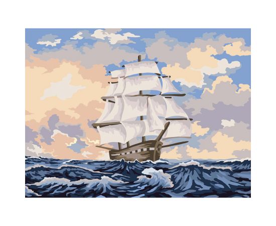 Картина по номерам на картоне ТРИ СОВЫ "Парусник", 30*40см, с акриловыми красками и кистями КК_44049