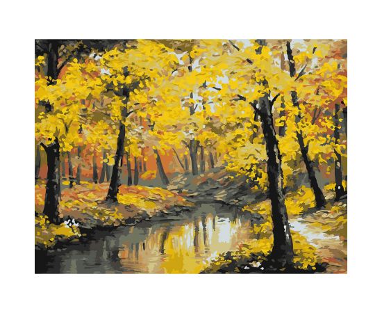 Картина по номерам на картоне ТРИ СОВЫ "Осенний лес", 30*40см, с акриловыми красками и кистями КК_44050