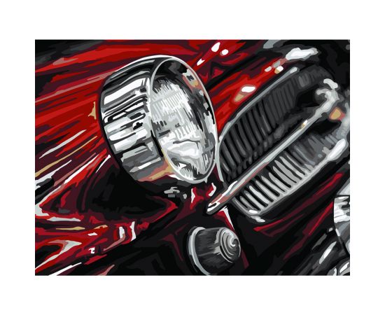 Картина по номерам на картоне ТРИ СОВЫ "Ретро-автомобиль", 30*40, с акриловыми красками и кистями КК_44054