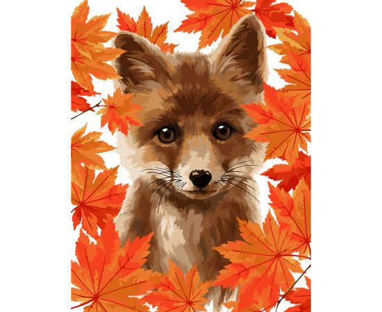 Картина по номерам на холсте ТРИ СОВЫ "Лисица", 30*40, с акриловыми красками и кистями КХ_44142