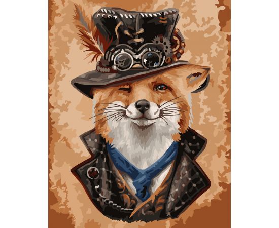 Картина по номерам на холсте ТРИ СОВЫ "Хитрый лис", 40*50, с акриловыми красками и кистями КХ_44169