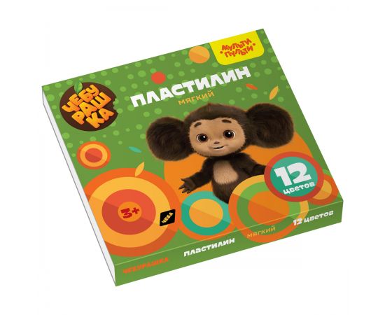 Пластилин Мульти-Пульти "Чебурашка", 12 цветов, 144г, со стеком, картон МПЧБ_53010