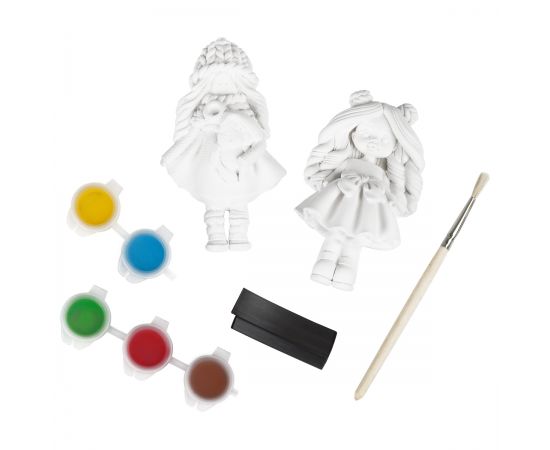 Набор для росписи из гипса ТРИ СОВЫ "Милашки", магниты, 2 фигурки, с красками и кистью, картонная коробка НР_52930