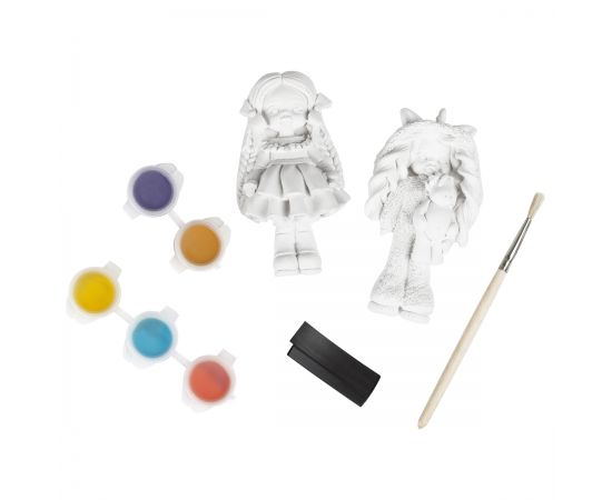 Набор для росписи из гипса ТРИ СОВЫ "Модницы", магниты, 2 фигурки, с красками и кистью, картонная коробка НР_52931