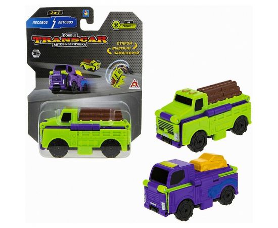 Transcar 2в1: Лесовоз – Автовоз, 8 см, блистер Т18283 Т18283