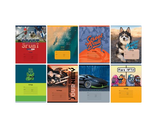 Тетрадь 12л., клетка BG "Mix-8. Мальчики", эконом Т5ск12 11677