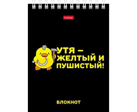 Блокнот 40л А6ф клетка Обл. мел.картон УФ-лак на гребне серия -УтяКря 40Б6В1гр