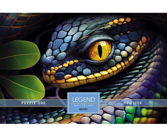 "Premium" ПАЗЛЫ-ИГРА 500 элементов А2ф 480х330мм LEGEND  Macro -Анаконда-  в подарочн. коробочке + Постер 500ПЗ2_30216