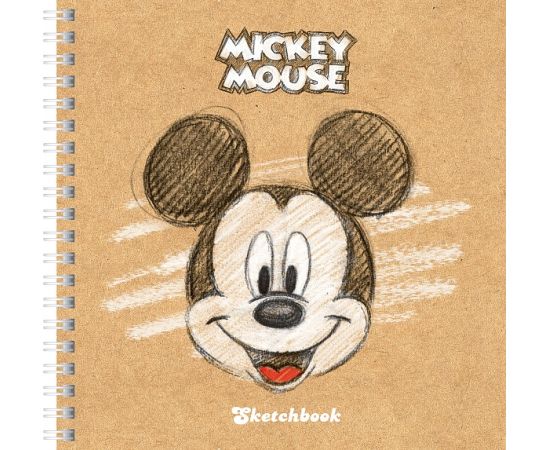 "Premium" Тетрадь SketchBook 80л А5ф 170х170мм 120г/кв.м без линовки с твердой обложкой на гребне мат.ламин. -Микки Маус-( DISNEY) 80Тт5Aгр_20580