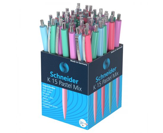 Ручка шариковая автоматическая Schneider "K15" синяя, 1,0мм, корпус пастель ассорти, ш/к 130830
