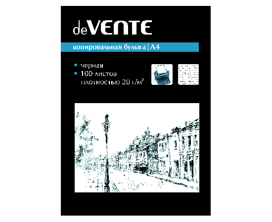 Бумага копировальная А4 100 л черная deVENTE в картонной коробке/10 2041303