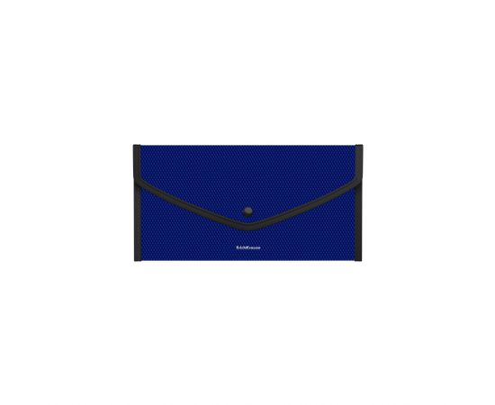 Папка-конверт на кнопке пластиковая ErichKrause Diamond Total Blue, обшитая, Travel, непрозрачный, синий 55079