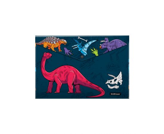 Папка-конверт на кнопке пластиковая ErichKrause Dino Planet, A4 55402