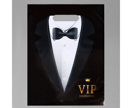 Пакет "Смокинг VIP", полиэтиленовый, с вырубной ручкой, 30 х 40 см, 50 мкм 7394204