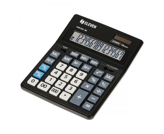 Калькулятор настольный Eleven Business Line CDB1601-BK, 16 разрядов, двойное питание, 155*205*35мм, черный CDB1601-BK