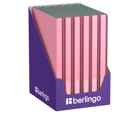 Папка с 30 вкладышами Berlingo "Haze", 17мм, 600мкм, с внутр. карманом, розовая, софт-тач DB4_30923