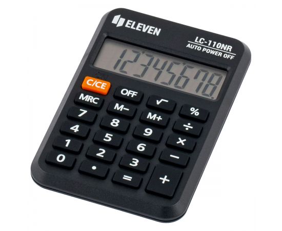 Калькулятор карманный Eleven LC-110NR, 8 разрядов, питание от батарейки, 58*88*11мм, черный LC-110NR